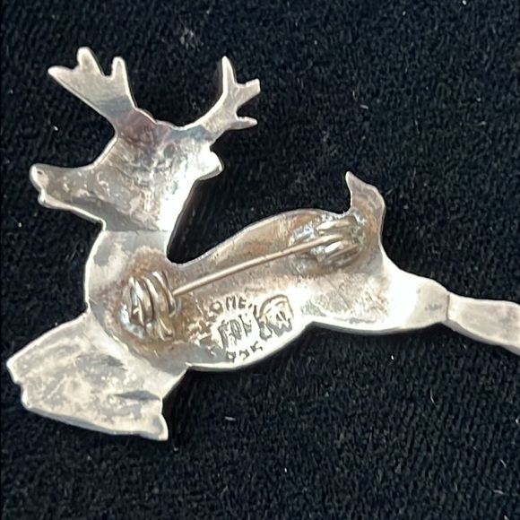 Taxco Mexico Sterling Silver Reindeer Brooch Cute Christmas Pin Vintage Mexican - Picture 5 of 8